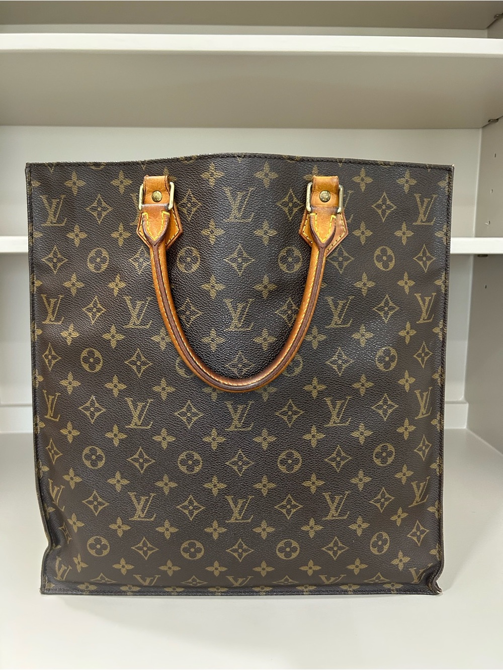 Authentic Vintage Louis Vuitton Monogram Sac Plat GM Tote Bag Handbag - Picture 5 of 17